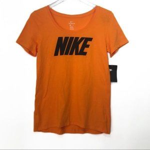 Nike Orange Logo Scoop Tee Size Small